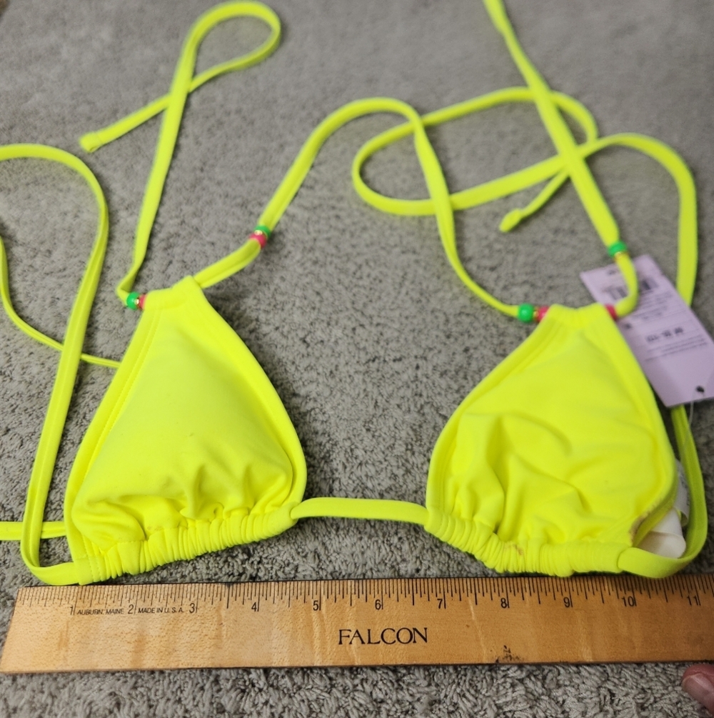 Women's Bright Yellow Bikini Top & Bottom With Beads - Wild Fable - M (8-10) - Picture 11 of 16